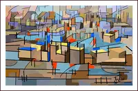 La baie, peinture digitale, abstraite