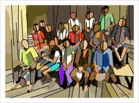 le groupe, peinture digitale